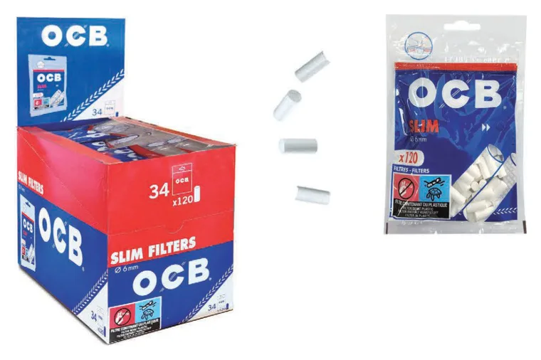 OCB Filtros Slim 6 mm · 34 bolsas